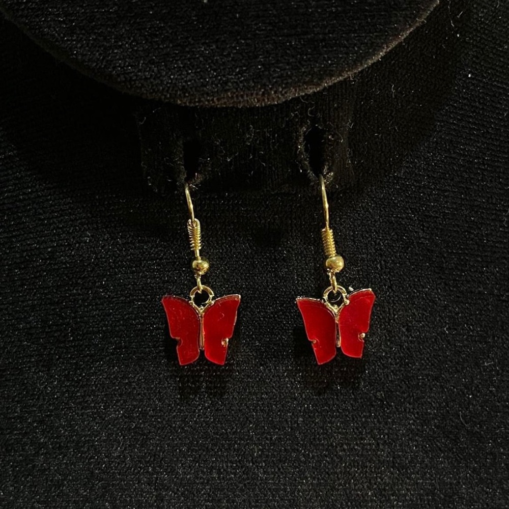 Red Butterfly Earrings🦋